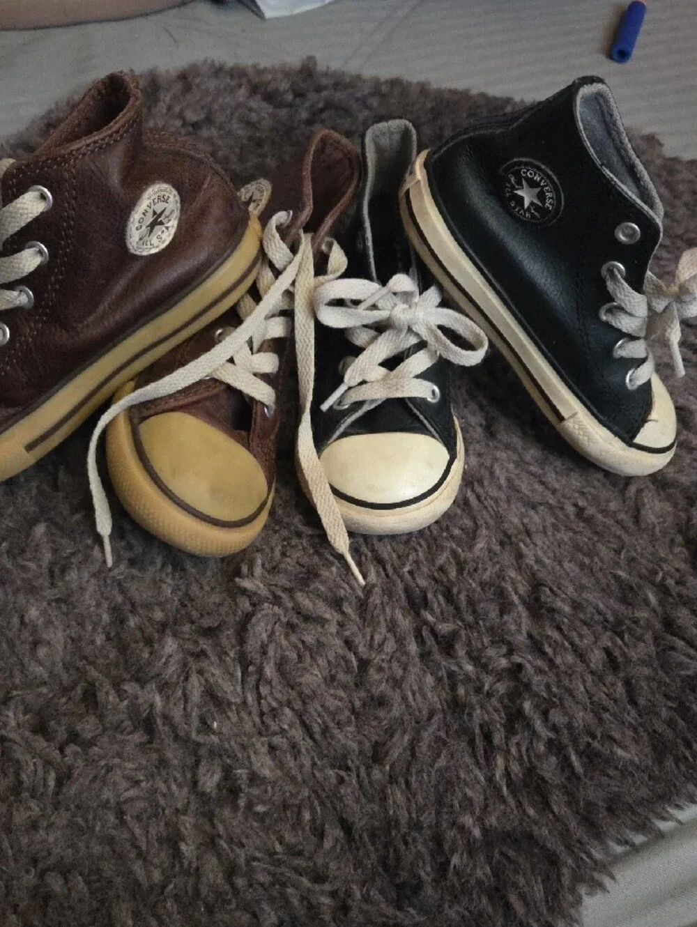 Converse Kids High-Top Canvas Sneakers - Brown and Black Bundle
